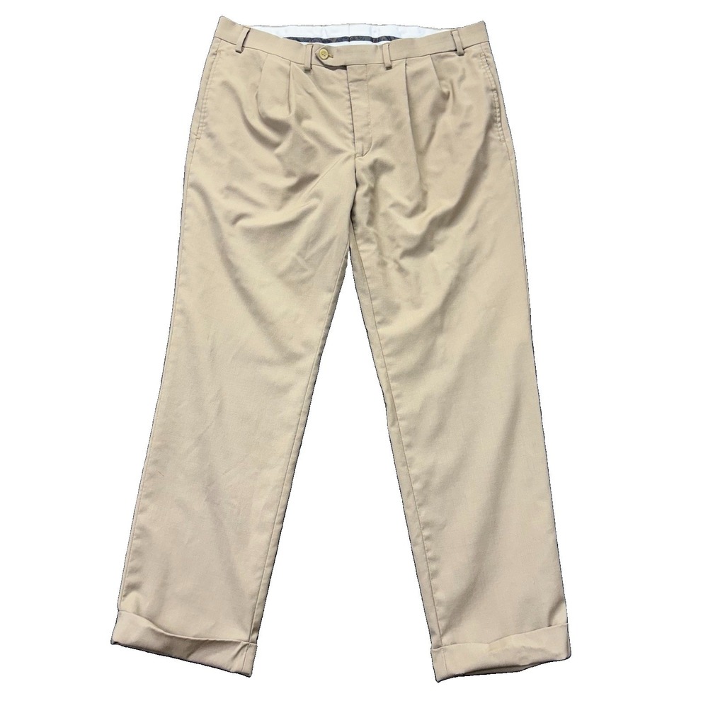 Lauren Ralph Lauren High Performance Wool Pants Mens 36x30 Beige Stretch Chino